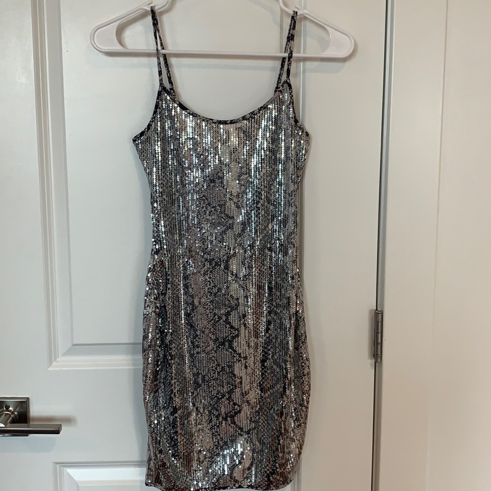 Body Con Sequin Adjustable Strap Dress